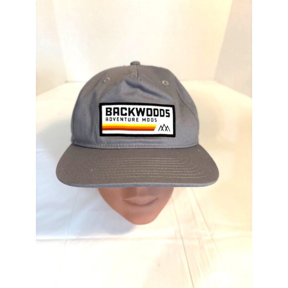 Backwoods Adventure Mods Gray Snapback Adjustable Hat With Logo Patch - Picture 1 of 4